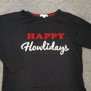 PJ Salvage Happy Howlidays Pajama Top Size Small